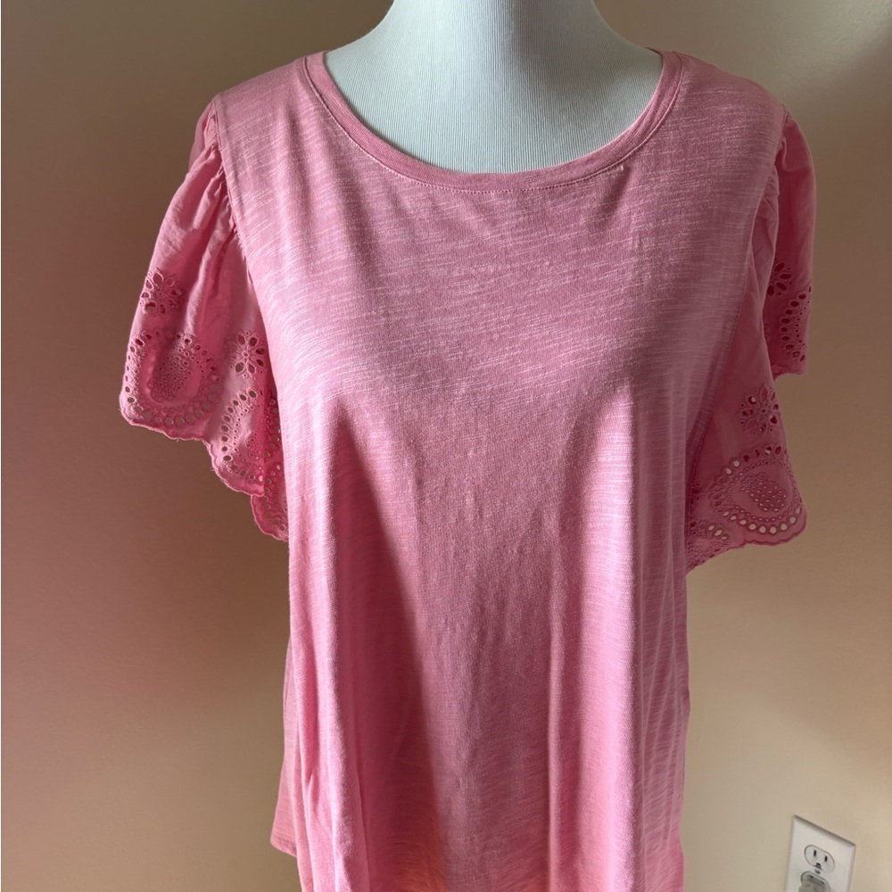 Jessica Simpson Wild Rose Flutter Sleeve T